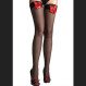 Sexy Black Stockings with Red Bow